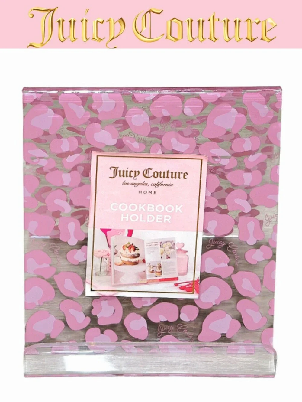 Juicy Couture Home Leopord Pattern Acrylic Cookbook Holder